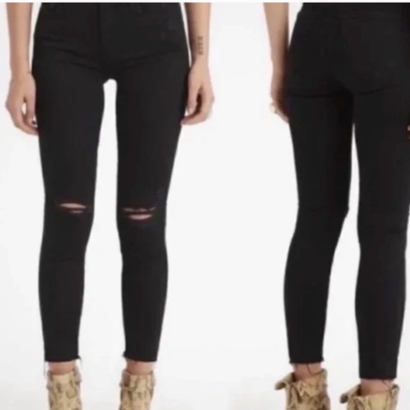 MOTHER Ankle Fray Jeans “Guilty as Sin” – Black – Size 27 - Picture 2 of 12